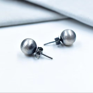 Elegant Handmade 10mm Sterling Silver Pearl Bedded Post <b>Stud</b> 925 Silver Jewelry <b>Earrings</b> - Product Image 1