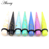 Vente en gros de lignes de 1,6 mm à 20 mm pour dilatateurs d'oreille en acrylique coniques, tunnels, plugs, expandeurs, cadeaux de mariage, boucles d'oreilles, piercings