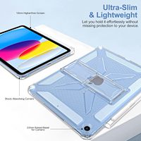 Étui transparent pour iPad 6e/5e génération (9,7 pouces) avec support pour stylet, pare-chocs en silicone TPU souple, résistant aux chocs
