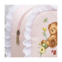 Nouvelle trousse de toilette Teddy Island personnalisée en polyester imprimé, grande capacité, résistante à l'eau, avec fermeture éclair, pour le maquillage et le rangement, avec dentelle