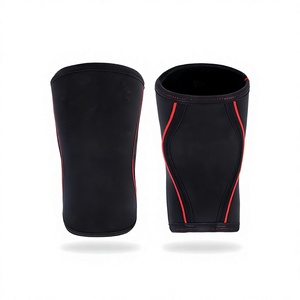 Genouillères en néoprène avec surpiqûres rouges, design à enfiler, pour une protection universelle toutes saisons, unisexe - Product Image 1