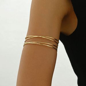 Bazaar Japanese-Korean Style Ins Simple Niche Multi-Layer High-Level Design Alloy <b>Arm</b> Ring Geometric Line Fashion <b>Cuff</b> Bracelets - Product Image 2