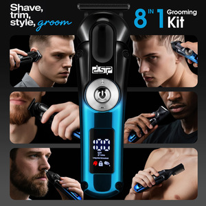 Kit de aseo DSP 8 en 1, cortadora de pelo eléctrica con pantalla LED para hombres, recortadora de barba y estilizador - Product Image 1