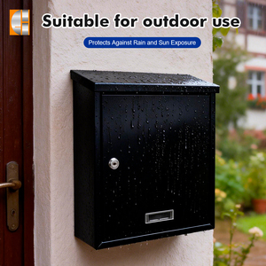 Nuevo Buzón de Pared Exterior de Metal con Recubrimiento en Polvo Impermeable, con Número de Casa, Estilo Alemán, Cerradura con Llave Resistente, Capacidad de 13L - Product Image 4