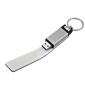 <b>USB</b> 2.0 3.1 Mini Red Leather Memory 22x105 mm Card Shape 4GB <b>64GB</b> 128GB Capacities Printed Logo for Phone Promotional Use Metal - Product Image 2