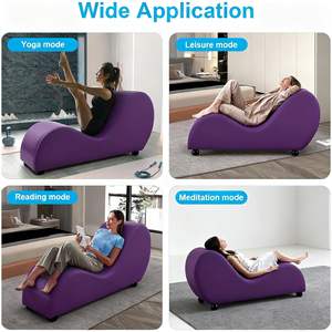 Fauteuil <span class=keywords><strong>de</strong></span> détente en cuir PU en forme <span class=keywords><strong>de</strong></span> S pour salon, pour la pratique du yoga en couple, meubles sexuels - Product Image 4