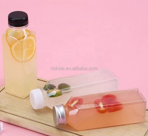 Food Grade 12oz Empty Reusable Transparent Disposable <b>Milk</b> Bulk Containers PET Plastic Beverage Bottle With Lids for Juice - Product Image 5