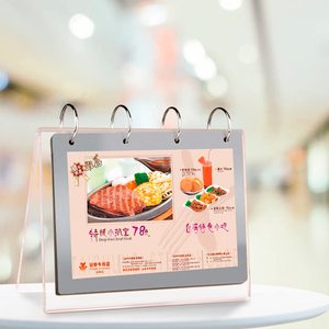 Nhà Máy Acrylic Trang Quay Lịch Rõ Ràng <span class=keywords><strong>Menu</strong></span> Đứng Bàn Lật Lịch Với PVC Túi Acrylic Lịch Tổ Chức - Product Image 4