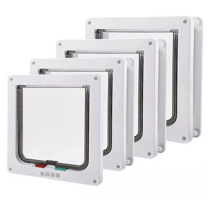 Plaque de porte moderne carrée pour chats et chiens, en acrylique, avec 4 modes de verrouillage, écologique, taille moyenne, pour portes intérieures/extérieures, résistante aux intempéries - Product Image 3