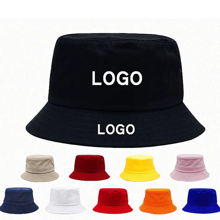 Topi Bucket Unisex Warna Kustom Pabrikan Kualitas Tinggi Bahan Kustom Katun Topi Ember Kustom