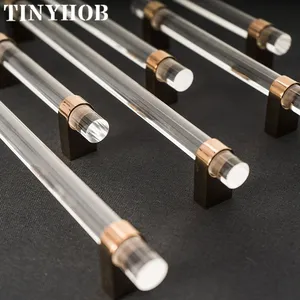 Acrylic + <strong>Rose</strong> <strong>Gold</strong> Solid Brass <strong>Knob</strong> for Furniture Handles and <strong>Knobs</strong> Kitchen Doors Cabinet <strong>Drawer</strong> in Funiture Pulls - Product Image 4