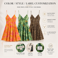 Vestido de Uniforme de Verano sin Mangas con Estampado Floral y Logotipo Personalizado para Mujer, Ropa de Trabajo para Camareras de la Industria de Servicios, para Cafetería y Salón