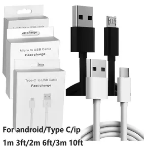 Cabo de carregador rápido ladeformato micro usb, 1m, 1.5m, 3m, cabo de dados de carregamento, 2m, para samsung, micro usb