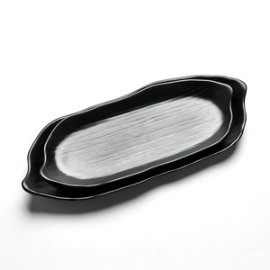A5 <b>melamine</b> black frosted Japanese-style sushi <b>plate</b>, rectangular flat <b>plate</b>, barbecue <b>plate</b>, beef hot pot <b>plate</b>, vegetable - Product Image 3