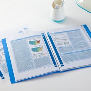Comix United Clear Book A4 Size 100 Folders Office Organizer <b>Blue</b> And Black Standing Type PP <b>Material</b> - Product Image 4