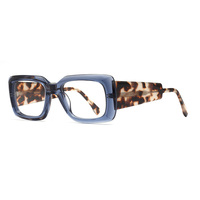 Vente flash, lunettes de lecture optiques unisexes légères à monture rectangulaire pleine bordure, design vintage, logo personnalisé, monture en acétate biseauté