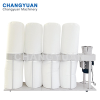 Nouveau Collecteur de Copeaux Mobile CHANGYUAN à Quatre Cylindres avec Support et Roues, Extracteur de Poussière de Bois à Haute Aspiration 7.5kW 7062.93 CFM 10.05HP