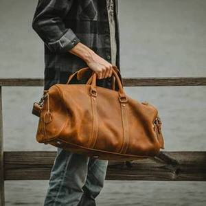 Trendy Leather Duffle <b>Travel</b> <b>Bag</b> With Large Packing Section Strong Handles Smooth Zip Closure Stylish Luggage For Sports Gym - Product Image 1