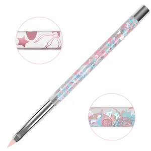 ANGNYA 2024 NEW Liquid Star Moon Glitter Handle LOGO Customize Oval Gel Nail Tools Nail Art Liner Detail Gel Brushes