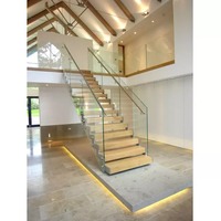 Escalier modulaire en acier avec marches en bois de luxe, fabrication chinoise, design moderne, sécurité intérieure, marches en bois préfabriquées de luxe