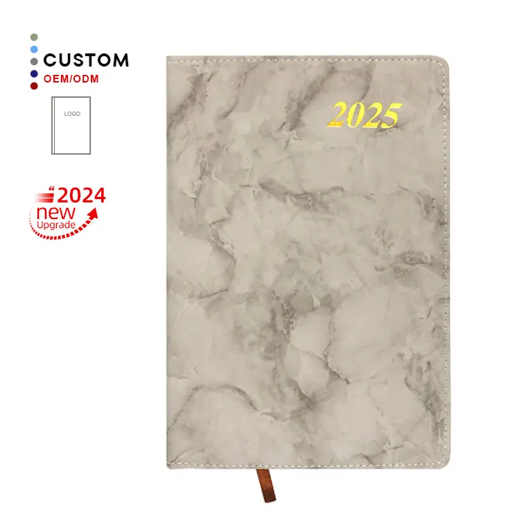 2025 Promotional Sublimation OEM Business Note Book A5 Custom Pu Leather Diary Hardcover Journal Notebook With Pen Holder
