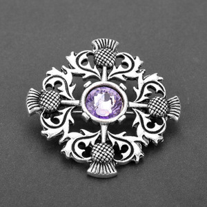 Broches Rétro <span class=keywords><strong>Viking</strong></span> pour Femme, Épingles en Alliage Plaqué Argent, Fleur Nationale Écossaise (Cardinelle), pour Corsage, Mariage, Fiançailles, Fête, Cadeau - Product Image 5