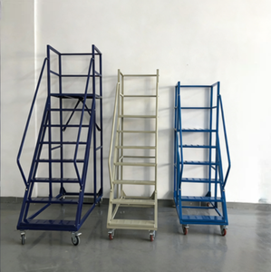 헤비 듀티 롤링 플랫폼 사다리 이동식 창고 계단 사다리 바퀴 포함 산업 안전 플랫폼 350kg 용량 - Product Image 4