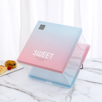 Boîte à gâteau transparente en Pet, Design personnalisé, bon prix, bon marché, fournisseur doré personnalisé, 6 pouces, 8 pouces, 10 pouces, 12 pouces