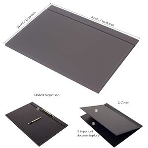 Elegant 5-Piece Leather and Mesh <b>Desk</b> Set Large <b>Desk</b> <b>Pad</b> Office Supplies Organizer Accessories Stationery Set - Product Image 2