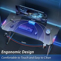 Bureau debout moderne de qualité supérieure pour bureau à domicile, bureau d'étude pour étudiants, LED, lumières RVB Table de jeu E-sports pour joueurs PC