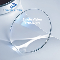 Verres de lunettes Pioneer Optical 1.499/1.56/1.60/1.67/1.74 Blue Cut HMC à vision simple, en résine, HC, pour lunettes ophtalmiques