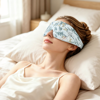 Masque oculaire chauffant réutilisable aux graines de lin pour micro-ondes, housse amovible, tissu doux, design ergonomique pour soulager la fatigue oculaire