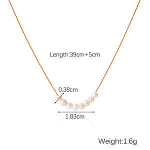 Collar de Perlas de Acero Inoxidable Chapado en Oro de 18K Hainon, Collar para Mamá, Regalo de Joyería para Madrastra, Regalo de Cumpleaños o Día de la Madre - Product Image 4