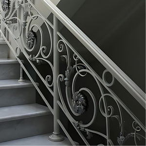 Parrilla de escalera de hierro forjado de nuevo diseño a la venta Barandilla de hierro forjado Escalera interior Barandillas de latón para Villa - Product Image 6