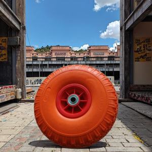 Roues de brouette en mousse PU sans plat de <span class=keywords><strong>10</strong></span> pouces chariot à outils du fabricant <span class=keywords><strong>4.00</strong></span>-4 avec roulement à billes nouvel état - Product Image 3