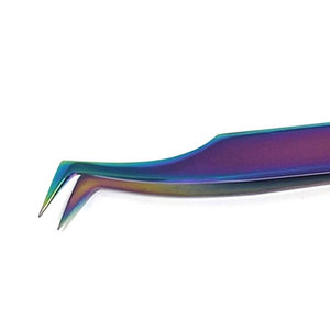 Pinzas para Pestañas en Oferta, MOQ Bajo, de Acero Inoxidable, Antiestáticas, Duraderas, con Agarre Perfecto, Punta Curva Afilada de 10 mm - Product Image 4