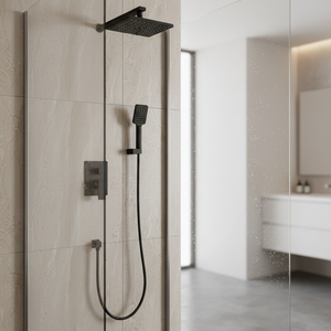 Miscelatore <span class=keywords><strong>doccia</strong></span> a cascata nero a parete per <span class=keywords><strong>vasca</strong></span> da bagno, a incasso, prezzo all'ingrosso - Product Image 3