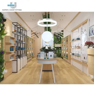 Display Pharmacy Shelves Health Care Products Furniture Manufacturing Custom Cosmetic Skin Care Shop Design Decor Wooden Pharmacy Display Shelves Design