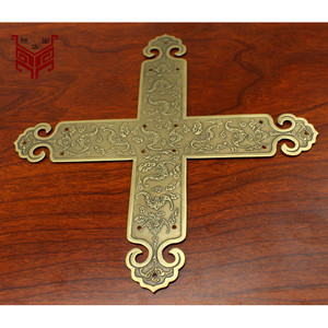 Essence Pavilion Cross Shaped Brass <b>Corner</b> <b>Protector</b> 154mm New Chinese Style For Cabinet Ceiling Decoration - Product Image 3
