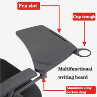 Chaise de bureau ergonomique pliable en maille avec tablette d'écriture, chaises de salle de réunion portables empilables pour salle de formation scolaire