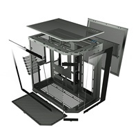 Boîtier d'ordinateur de jeu ATX Full Tower TG Glass Window avec ventilateurs RGB, support de refroidissement à eau 360 mm, construction en acier