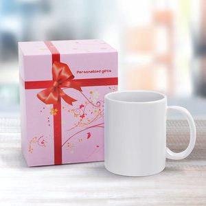 Vente en gros de tasses à café en céramique blanches personnalisées avec logo imprimé, 11 oz, en porcelaine, pour la sublimation, pour Noël - Product Image 3