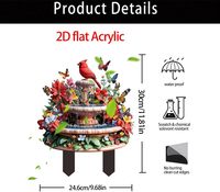 Décoration de jardin 2D en acrylique en forme de papillon, sculptures, ornements, accessoires de jardin pour l'extérieur, l'intérieur, la cour, la pelouse, les plantes en pot (Style A)