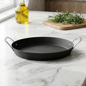 Sartén <span class=keywords><strong>para</strong></span> <span class=keywords><strong>Paella</strong></span> de Acero al Carbono de 14 Pulgadas/35 cm, Diseño Exclusivo de Fábrica, Compatible con Inducción, Estilo Americano - Product Image 1