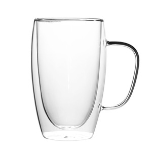 Euro <b>Double</b>-<b>Walled</b> Glass Coffee <b>Mug</b> Heat Resistant With Handle For Home Use - Product Image 1