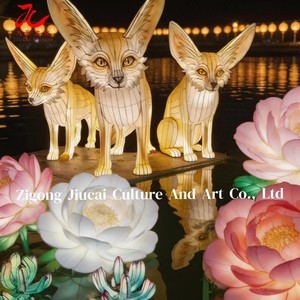 Lanterne géante personnalisée en forme de renard <span class=keywords><strong>Fennec</strong></span>, artisanat traditionnel de Zigong, faite à la main, étanche, durable, lanterne animale, pour la remise des diplômes, Diwali, Ramadan - Product Image 3