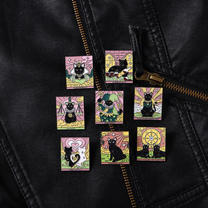 Kreative <span class=keywords><strong>Tarot</strong></span> Black Cat Pin Dunkle Katze geformte Katze Metall Pin Brosche Tasche Zubehör Pin - Product Image 6