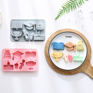 Moldes de Silicona Antiadherentes con Diseño Temático de Academia, Reutilizables, de Grado Alimenticio, Lindos Moldes Magnéticos de Silicona para Chocolate, Dulces y Hielo - Product Image 4