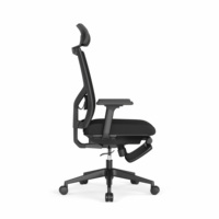 Chaise de bureau ergonomique robuste pour le télétravail avec repose-pieds, dossier entièrement inclinable et respirant