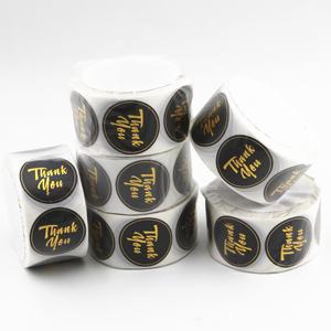 Adesivi Rotondi Personalizzati, Etichette di Ringraziamento per la Mia Piccola Impresa, Etichette con Logo in Lamina d'Oro per Imballaggi - Product Image 2